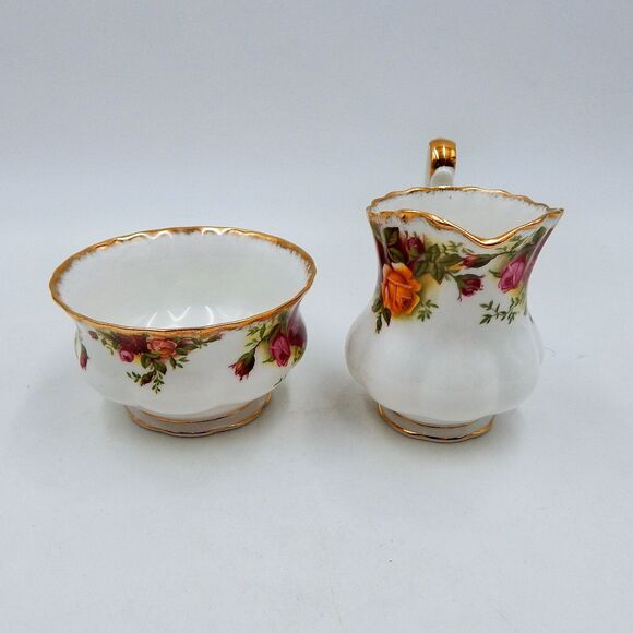 Royal Albert Old Country Roses Serving Tray Creamer Open Sugar Pot 3 Piece - Picture 3 of 11